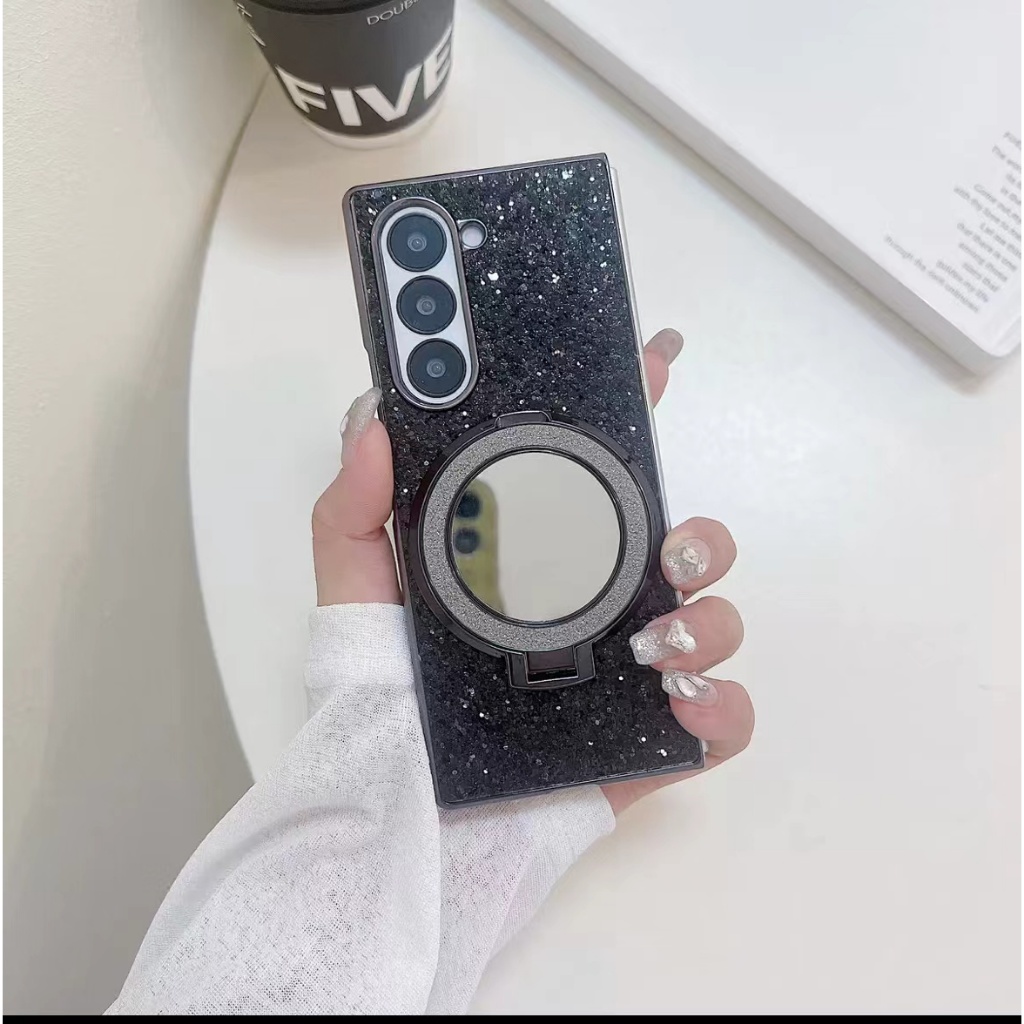 เคส กากเพชร ขาต้ง สำหรับ รุ่น OPPO A57(4g)/A77S A57(5g)/a77(5g) กันกระแทก ตั้งได้ มี กระจก