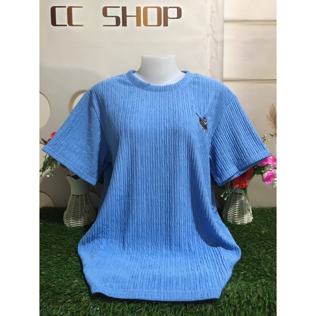 เสื้อยืด ผ้าทอฟฟี่สีพื้น เสื้อคอวี อก 44-50นิ้ว สาวอวบใส่สวยมาก รุ่น2016-2