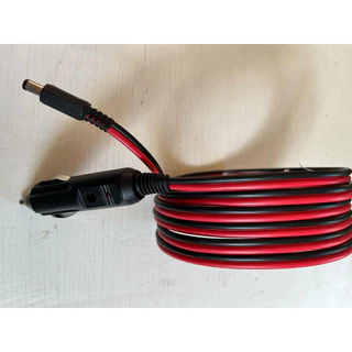 ตัวผู้รถยนต์ปลาย-แจ็คDC5.5x2.1 มม สายใหญ่#1.02AWG17ยาว2เมตร/สายต่อปั้มลม/สายพัดลม12-24v