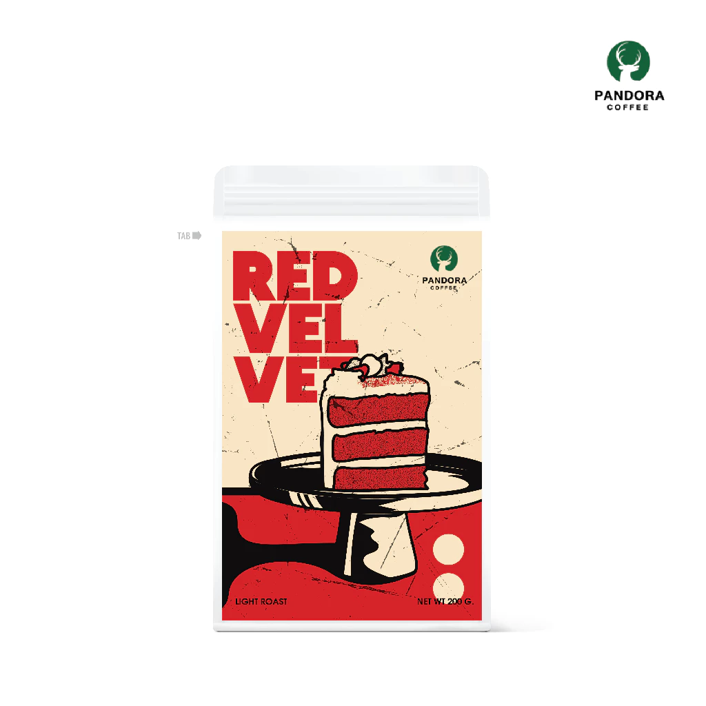 Pandora Coffee เมล็ดกาแฟ Red Velvet คั่วอ่อน Light Roast 200 กรัม