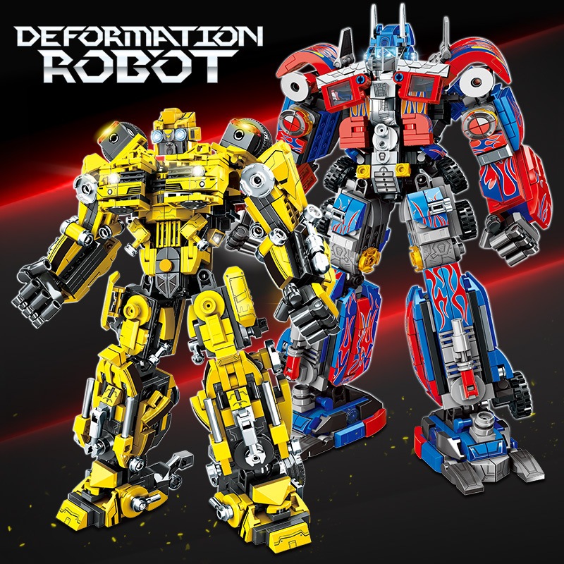 หุ่นยนต์ Building Blocks หุ้มเกราะของเล่น Autobots รุ่น Optimus Prime Bumblebee ของเล่นสำหรับเด็ก