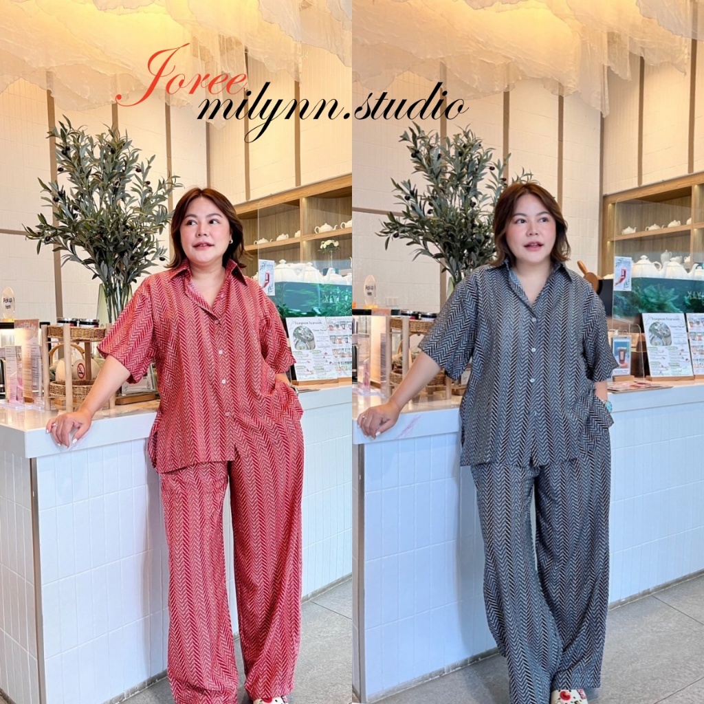 เซ็ทขายาว รุ่นโจลี่ ผ้าคัตตอนสปันลายใหม่ของทางร้าน ลายสวย ใส่แล้วดูแพงมากค่ะ