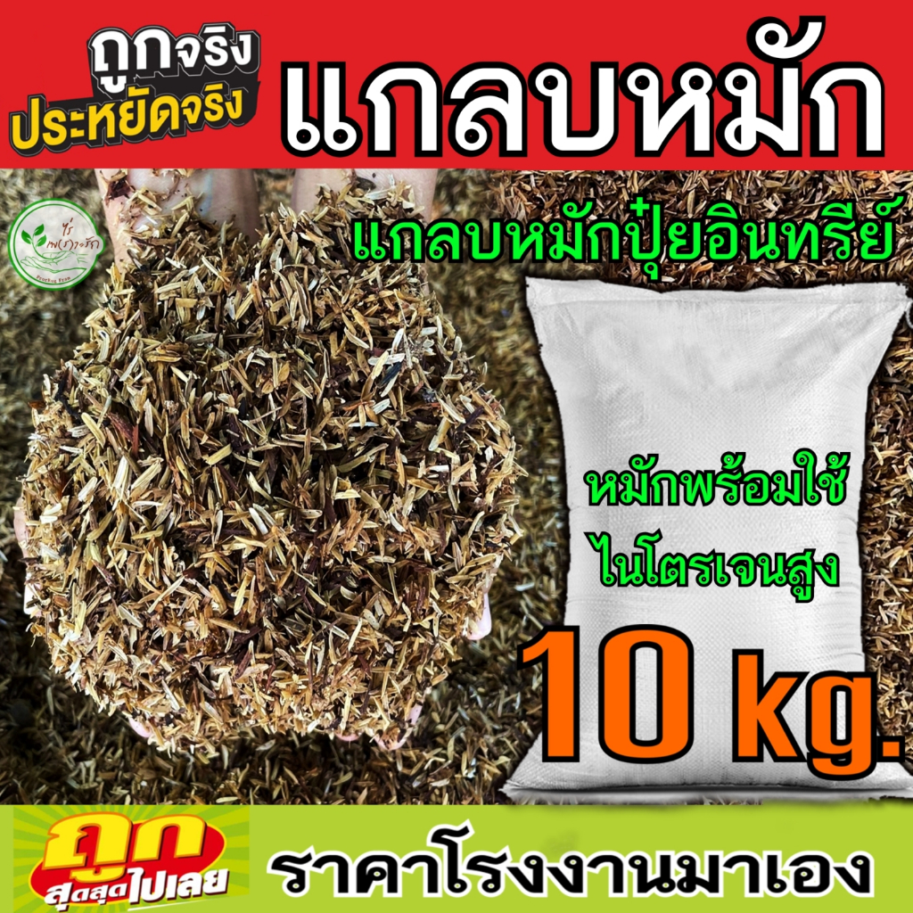 แกลบหมักปุ๋ยอินทรีย์ เสริมแร่ธาตุพร้อมใช้ กระสอบ 10 กิโล แกลบเก่า ไนโตรเจนสูง เพิ่มแร่ธาตุเพิ่มความโปร่ง