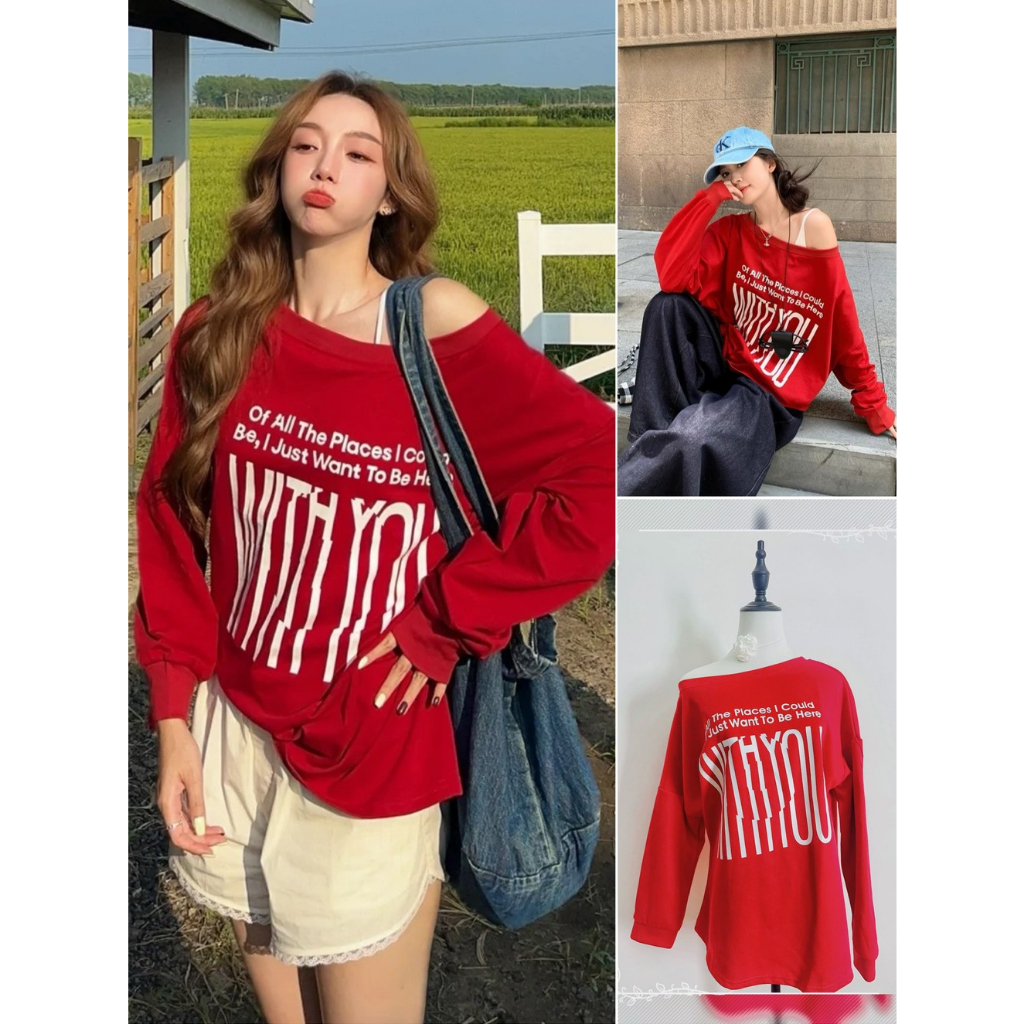 พร้อมส่ง✨sweatshirt เสื้อแขนยาว แขนยาว เสื้อหนาว  สเวตเตอร์ แขนยาว คอกลม ทรงหลวม แบบบาง แฟชั่นสําหรับสตรี