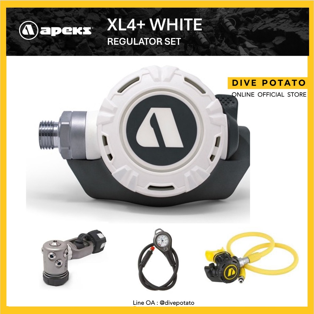 Apeks XL4+ White Regulator Set (Flex Hose)