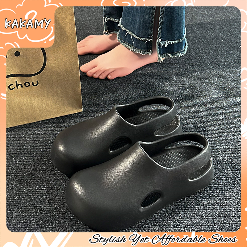 KAKAMY รองเท้าแตะหัวโต พื้นนุ่มสบายรองรับเท้าได้ดีเยี่ยม รองเท้าแตะแฟชั่นกันลื่นสำหรับผู้หญิง - รูปที่ 2