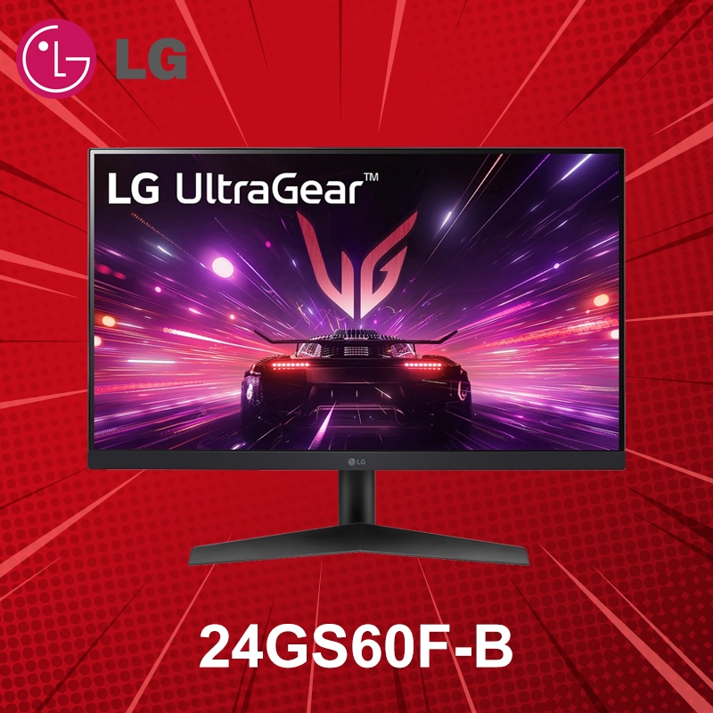 จอมอนิเตอร์ 24" LG UltraGear 24GS60F-B IPS FHD 180Hz ประกันศูนย์ 3 ปี