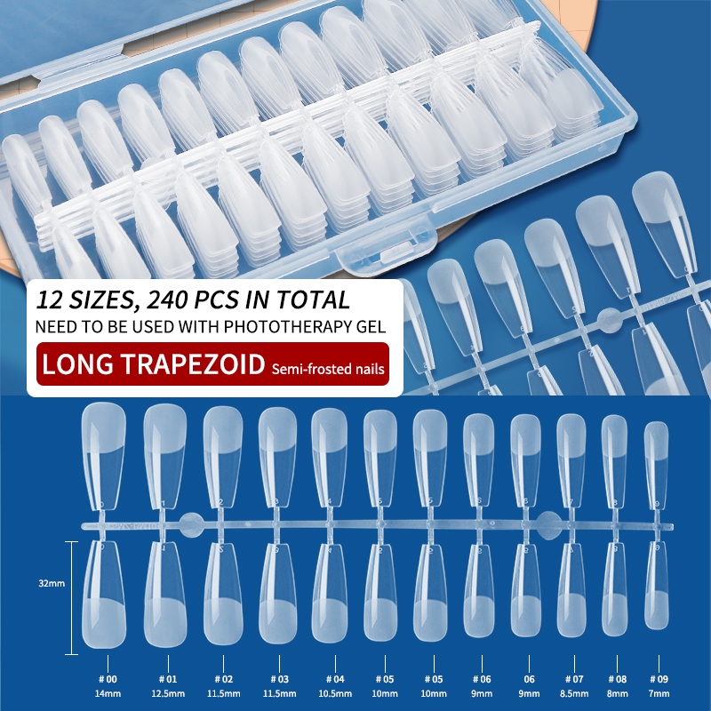 Nawoelite เล็บปลอม PVC แบบใหม่ กล่อง 240 ชิ้น อย่างดี เล็บเจล ติดทนนาน เหมาะสำหรับการแต่งเล็บสไตล์มืออาชีพ - รูปที่ 4