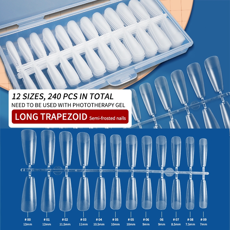 Nawoelite เล็บปลอม PVC แบบใหม่ กล่อง 240 ชิ้น อย่างดี เล็บเจล ติดทนนาน เหมาะสำหรับการแต่งเล็บสไตล์มืออาชีพ - รูปที่ 3