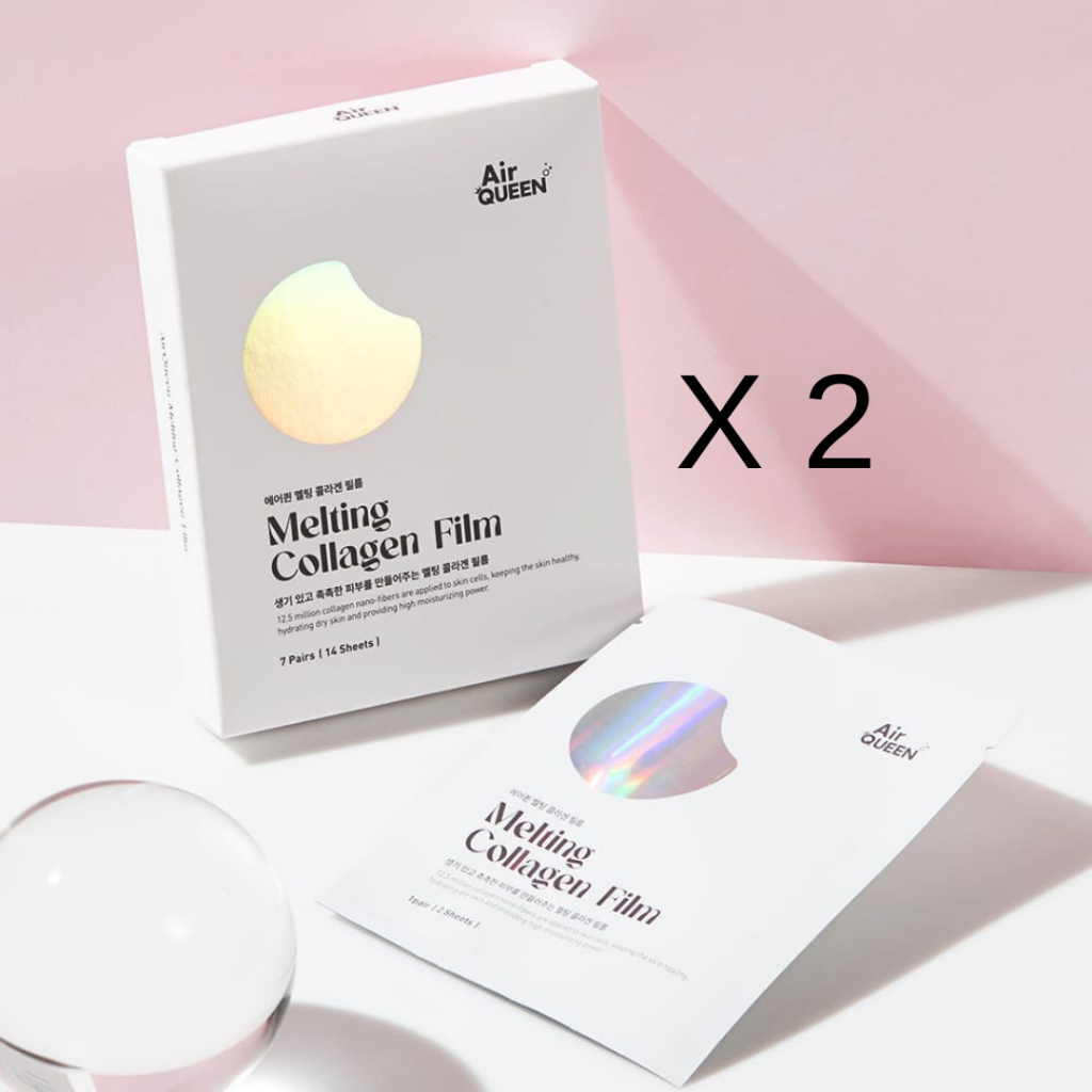 [แพค 2 กล่อง]Air Queen Melting Collagen Film แอร์ควีนแผ่นมาส์กคอลลาเจนชนิดแปะละลายซึมสู่ผิวชุด 14วัน