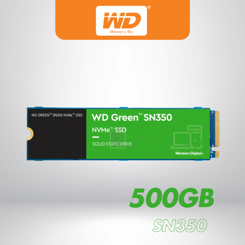 WD 500 GB SSD (เอสเอสดี) WD GREEN SN350 - PCIe 3x4/NVMe M.2 2280 (WDS500G2G0C) ประกัน 3 ปี MemoryBiz