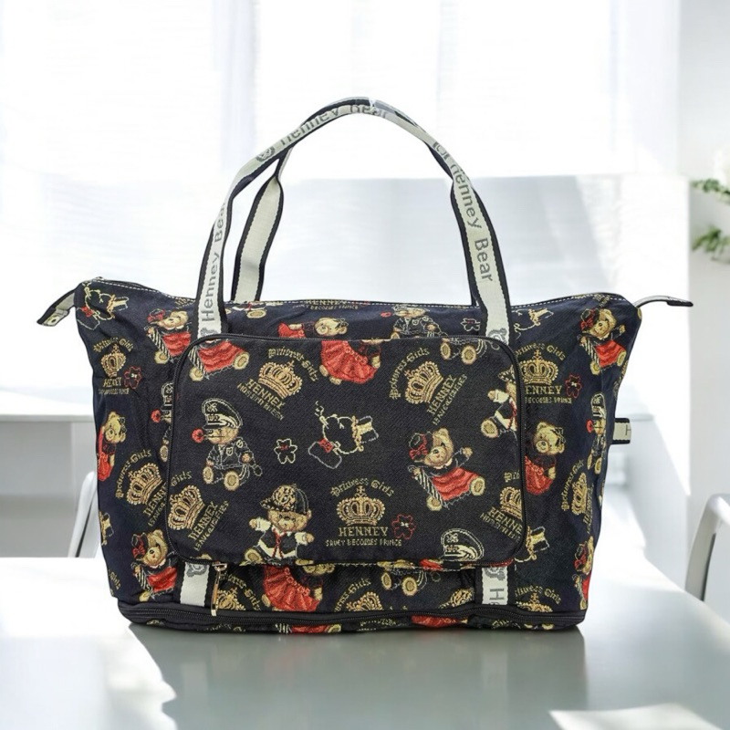 Henneybear-H1179 รุ่น Dream travel ลาย Crownbear กระเป๋าสะพายข้าง กระเป๋าสะพายไหล่ กระเป๋าเดินทาง