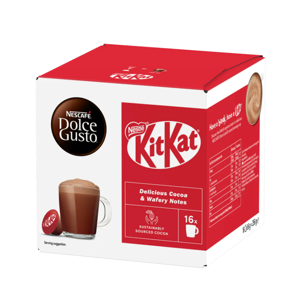 Nescafe dolce Kitkat กาแฟแคปซูล (ต้องใช้เครื่องชง) ในกล่องมี 16 ชิ้น 256g BBF.31/10/25 Made in Spain