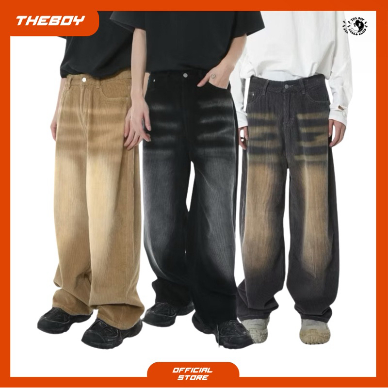 THEBOY-SERRATE CORDUROY PANTS กางเกงลูกฟูกทรงกระบอกใหญ่