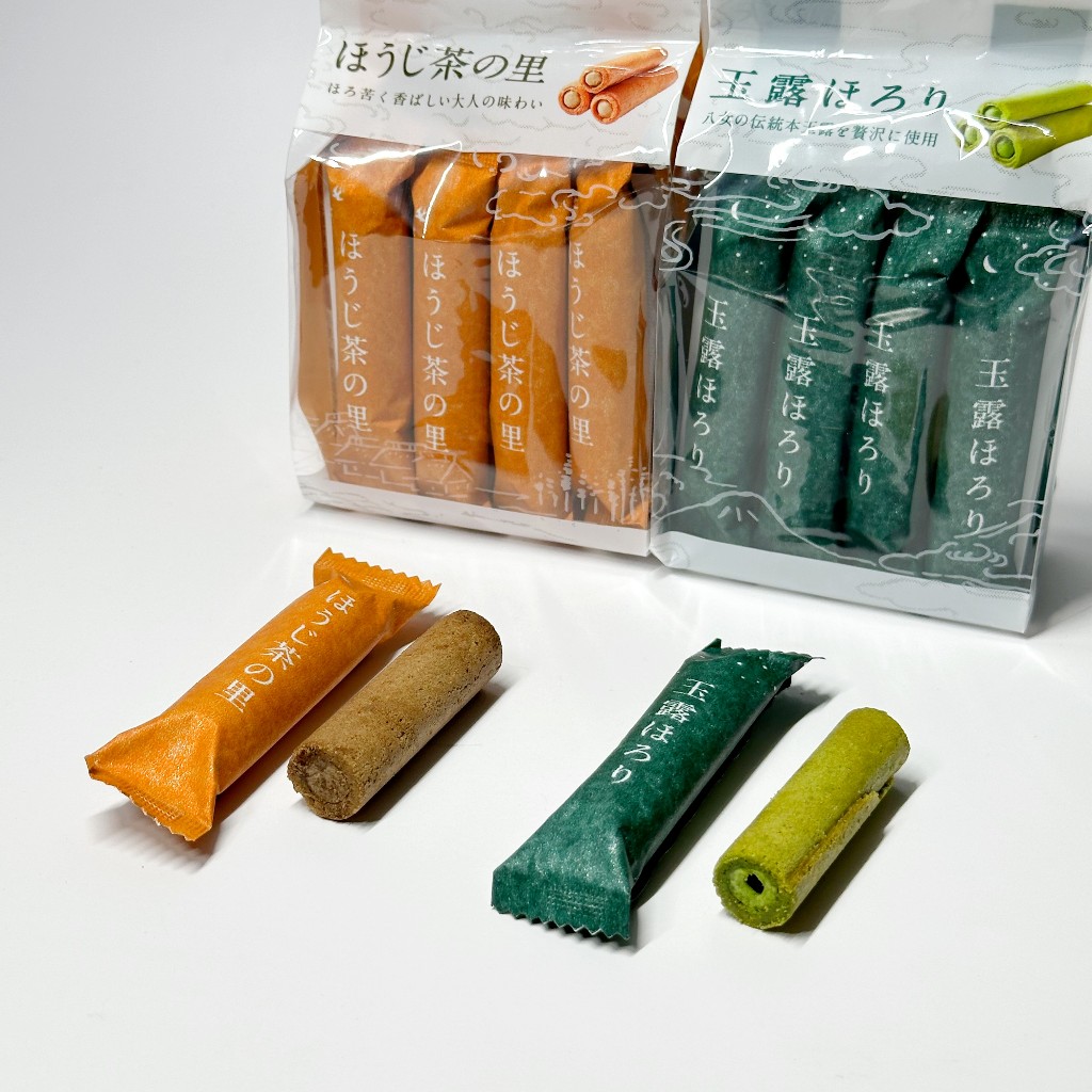 Matcha, Hojicha Cream Roll ขนมอบกรอบสอดไส้มัทฉะ และโฮจิฉะ จากประเทศญี่ปุ่น