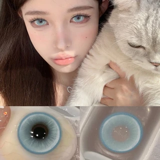 จัดส่งภายใน 24 ชม. {องศา -0.00~-4.50} คอนแทคเลนส์สายตาสั้น ตาสีฟ้าโต 14.2-14.5 mm.