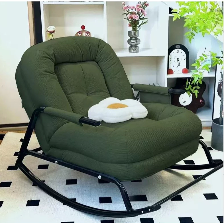 เก้าอี้พักผ่อน Minimal โซฟา ปรับนอนได้ ถึง160°c สีครีม เบาะฟองน้ำหนา10ซม. นุ่มสบาย ผ้ากำมะหยี่