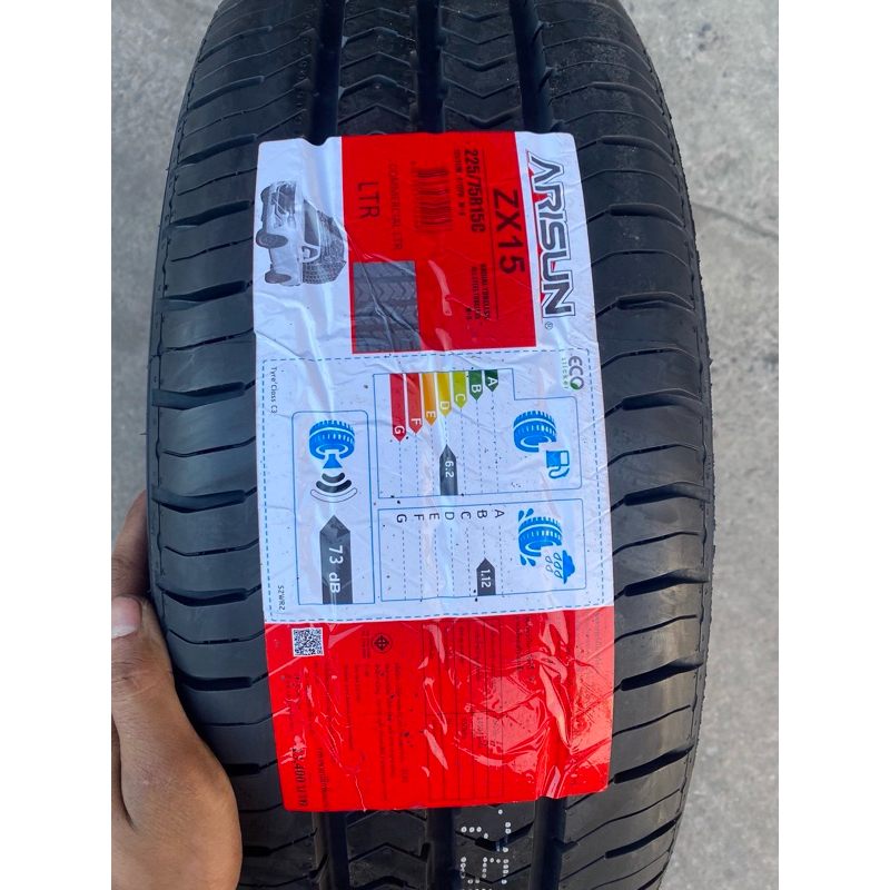 ยางบรรทุก12ชั้นARISUN 225/75/15 รุ่นZX15 ไม่มีประกัน ยางอลิสันยางไทยปี25