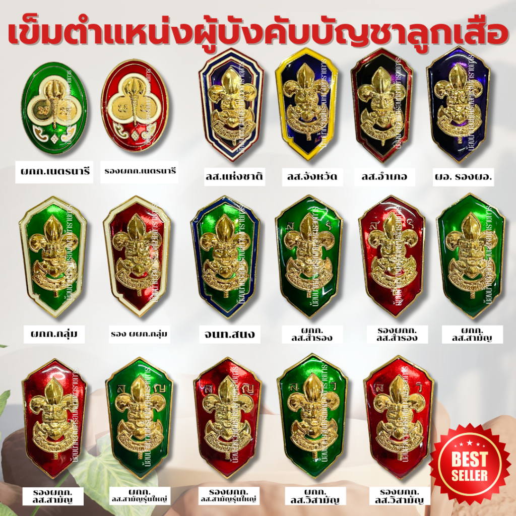 เข็มติดหน้าอกลูกเสือครู ลูกเสือ เข็มติดหน้าอก ครู หัวหน้า รองหัวหน้า