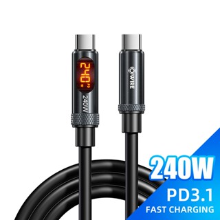 สายชาร์จ Type C เป็น Type C 240w หน้าจอดิจิทัล PD 3.1 ชาร์จเ…