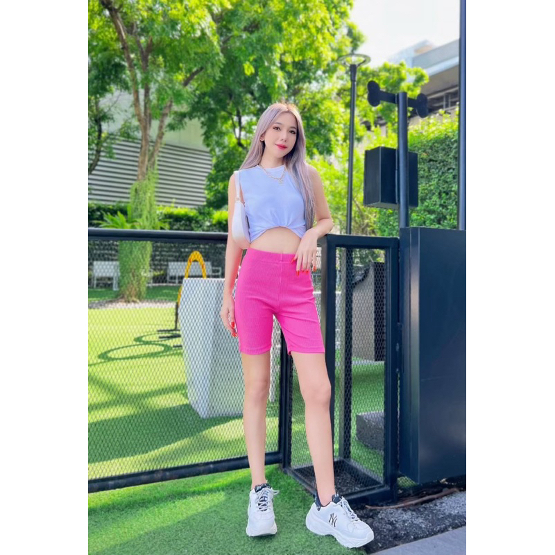 ❌Saleมีตำหนิ❌No85 กางเกงขาสั้น สามส่วน ไบเกอร์ ผ้าเกรดพรีเมี่ยม มีไซส์S, XL(สาวอวบ) ราคา ถูกที่สุด ดีลบีเคเค แกลเลอรีภาพที่ 4