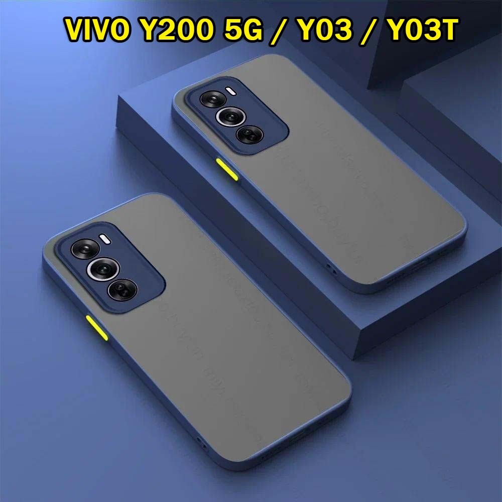 เคส ขอบสี หลังด้าน VIVO Y200 Y19S Y03 Y03T Y18 V40 V40Pro V40Lite /Y21 2021/Y02/Y02S/Y02A/Y02T/Y27/Y17S Y16 Y22 Y35 025