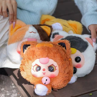 (พร้อมส่ง)📌ใช้โค้ดลดได้ แบบสุ่ม-เลือกตัว Baby three lucky cat แมวนำโชค มีซิปเป็นกระเป๋าใส่ของได้