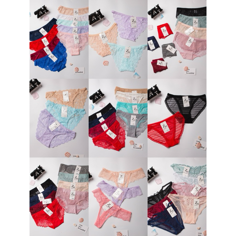 ZH.32กางเกงบีกินี่ลูกไม้เอวต่ำเซ็กซี่🔥จีสตริงลูกไม้🔥สินค้าลดสต๊อกราคาถูก