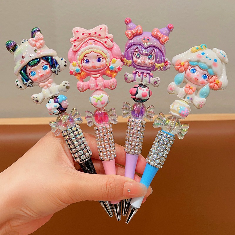 Sogood ปากกาลูกลื่นพร้อมส่ง ปากกาการ์ตูน  DIY สร้างสรรค์ rhinestone เจ้าหญิงปากกาสีดำ