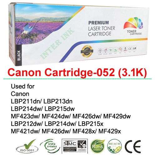 หมึกพิมพ์ Canon LBP212dw/ LBP214dw/ LBP215x (Cartridge-052) 3.1K สีดำ Full Color