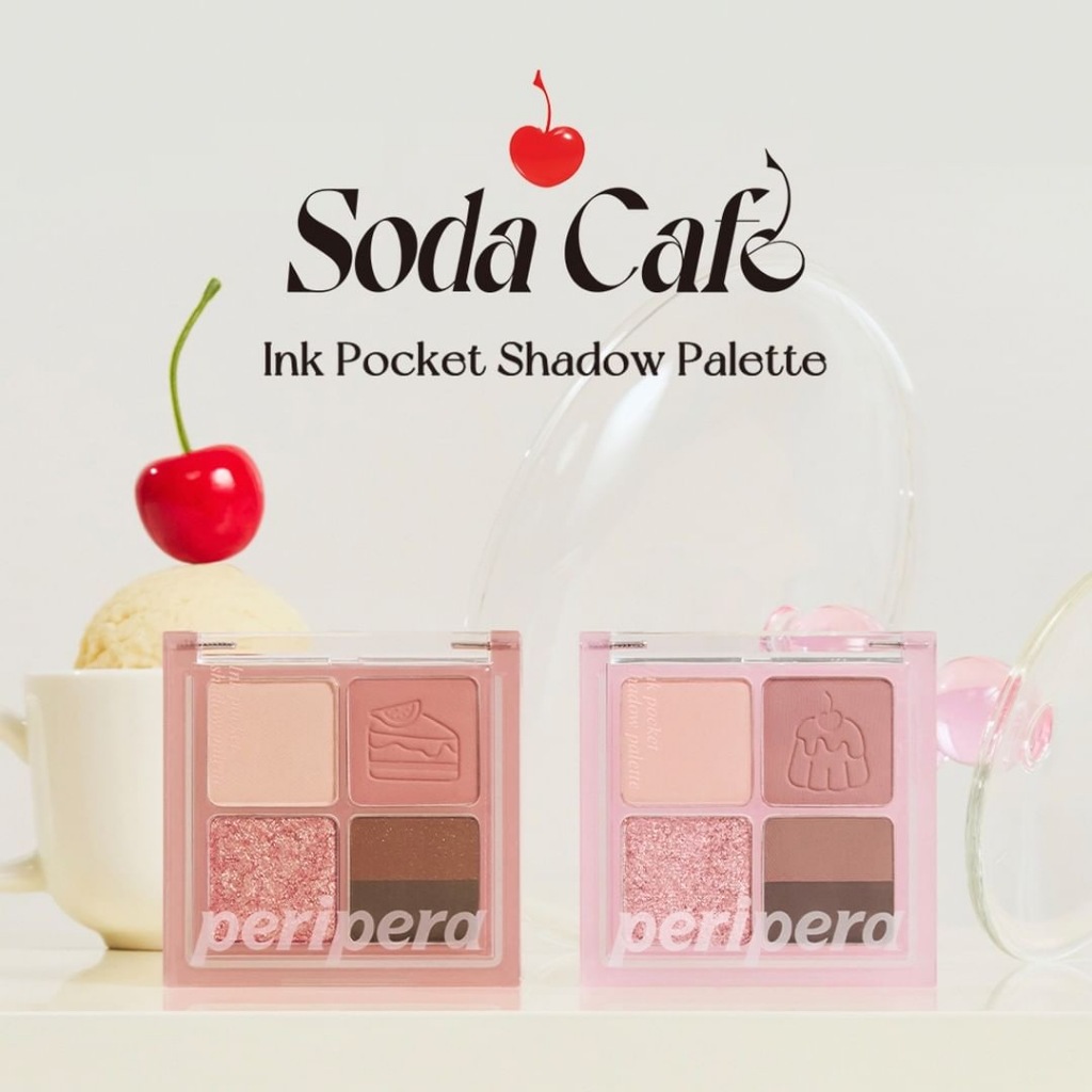 (ลดล้างสต๊อก 300฿) Ink Pocket Shadow Palette Soda  Cafe Collection พาเลทอายแชโดว์ 4 หลุม สุดปุ๊กปิ๊ก