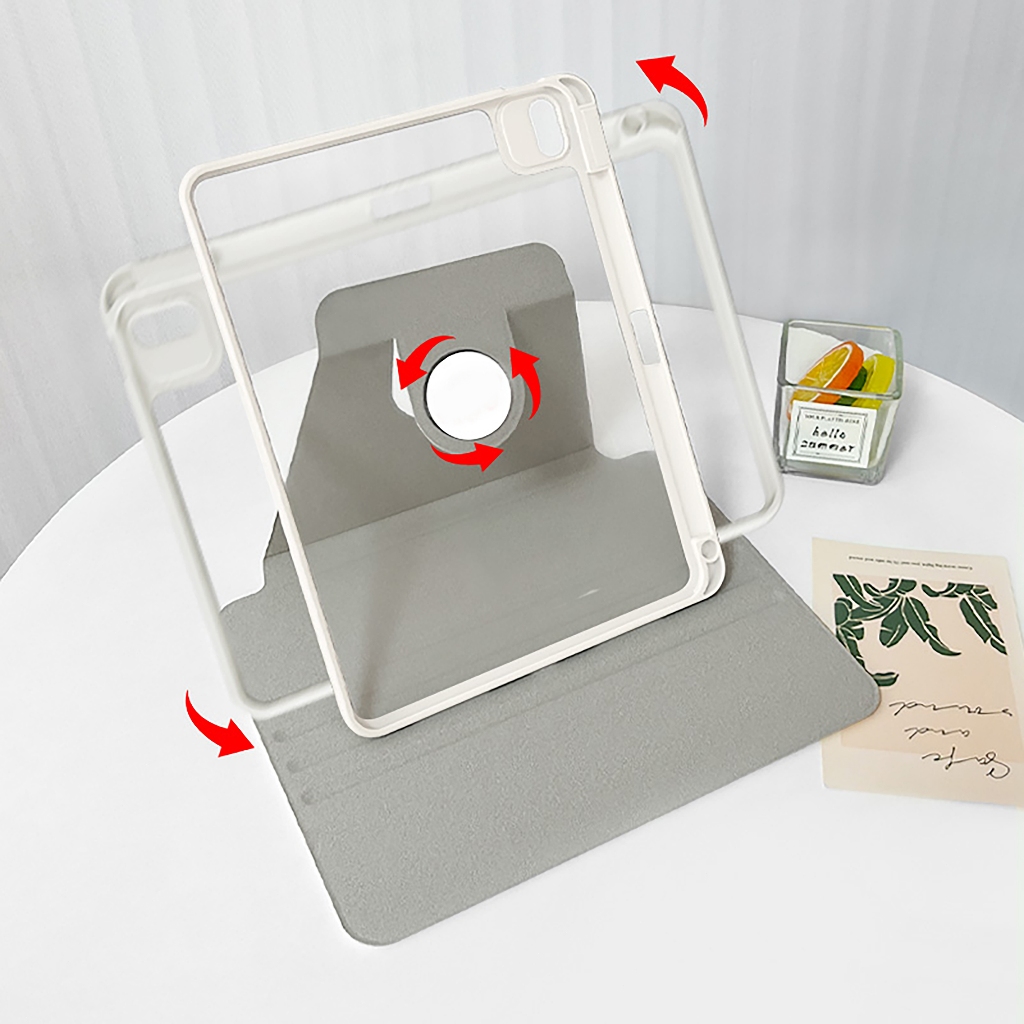 🪐24 ชั่วโมงเคส🪐 เคสiPadหมุน 360°Gen11 Air7 Air5 cream puppy ช่องใส่ปากกาขวา Acrylic เคสipad air6 11 - รูปที่ 5