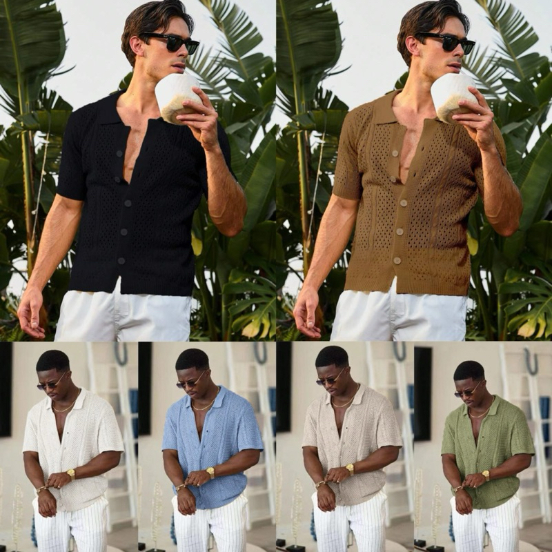 ✅PRE-ORDER 7 วัน✅  Manfinity Homme เสื้อถัก แขนสั้น ลำลอง 🔖งานป้าย