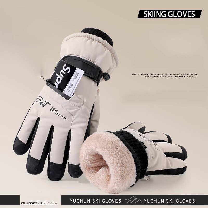 ถุงมือสกี กันหนาว ลม น้ำ ลุยหิมะได้ ทัชสกรีนได้ กันลื่น สําหรับขี่รถจักรยานยนต์