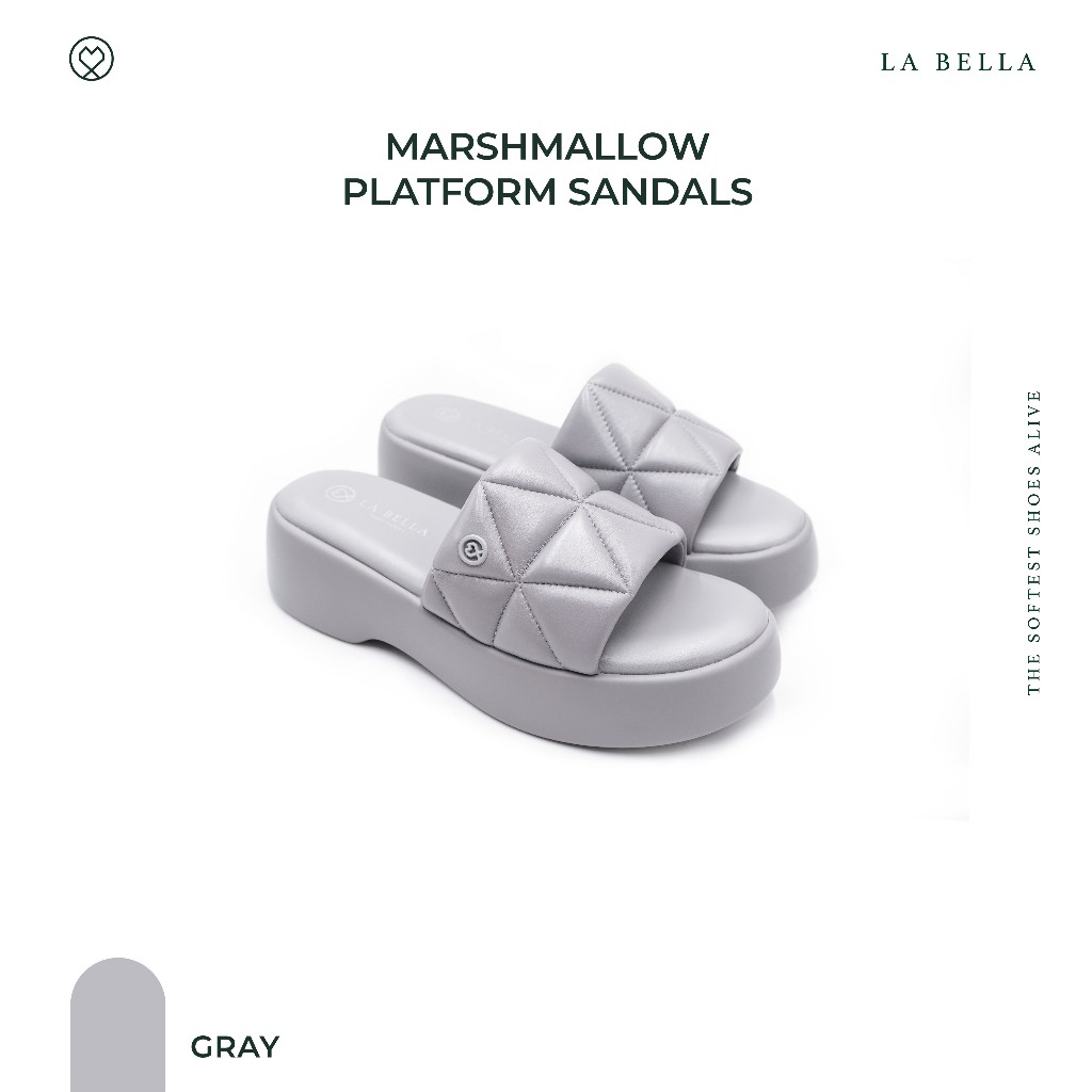LA BELLA รุ่น MARSHMALLOW PLATFORM SANDALS - GRAY