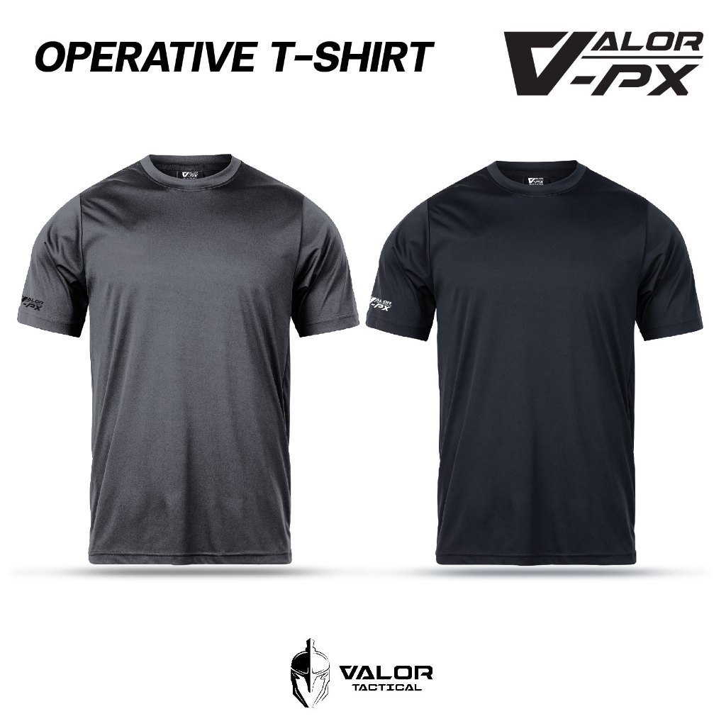 VALOR PX - Operative Tee T-Shirt เสื้อยืด คอกลม เสื้อกีฬา รองใน สำหรับออกกำลังกาย ระบายอากาศ