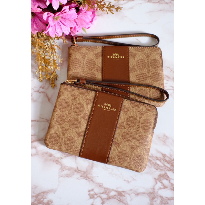 ❗️❗️แท้💯 กระเป๋าสตางค์ Coach Signature Coated Canvas And Smooth Leather(CW854)❗️❗️