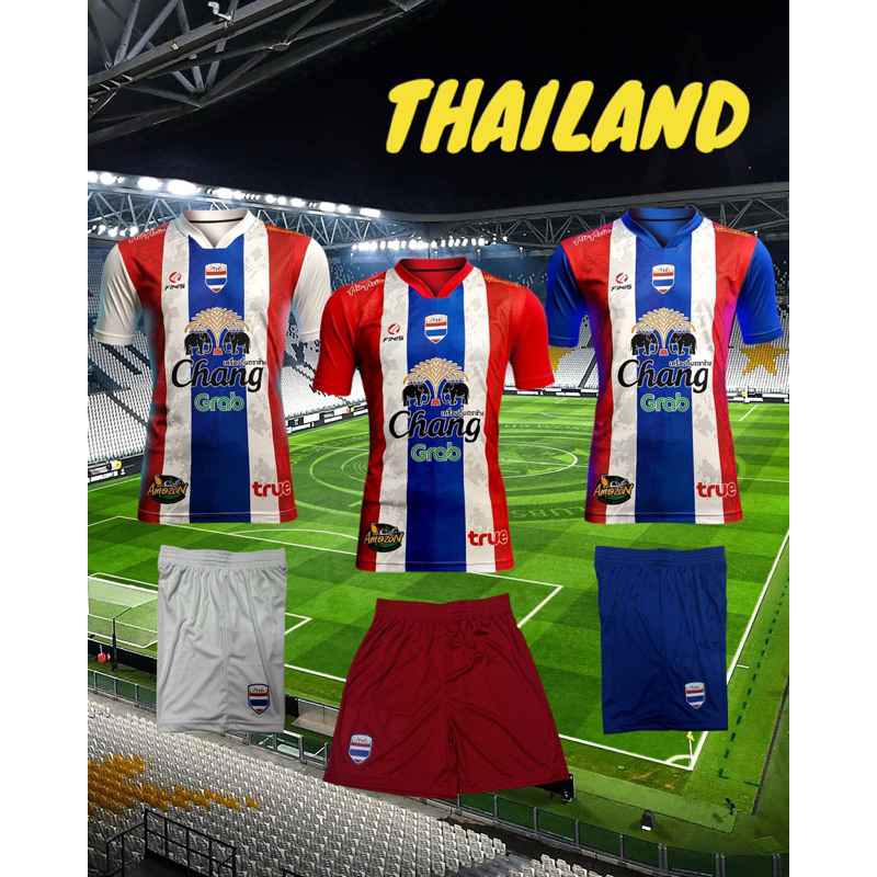 เสื้อกีฬา223พร้อมกางเกงสีดำพิมพ์ลาย + ธง Logoช้างสวยมากๆๆผ้านุ่มใส่สบายไม่ร้อน