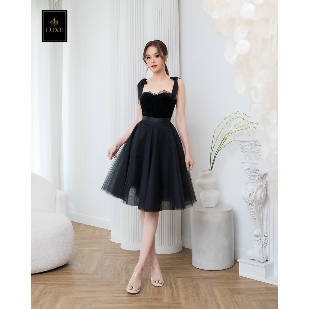 LUXE Velvet Lace Up Corset+Ombré Tulle Circle Skirt.4 คนละไซด์ได้*.