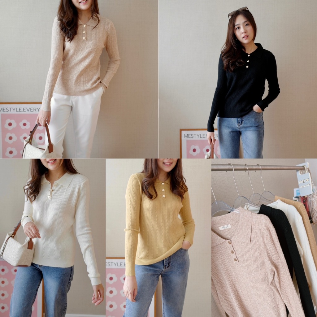 Strand knit top เหมาสีได้เหมาเลย ดีงามสุดๆๆๆๆๆ แขนยาวเนื้อนุ่มสบายตัว ใส่แล้วเพรียว