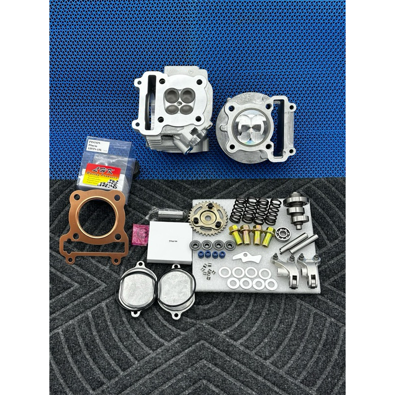 ชุดmioลูก59/4วาล์วลูกLHKสลัก15มิลเสื้อสูบใส่แคร้งเดิมได้เลยขนาดวาว21-24มิล