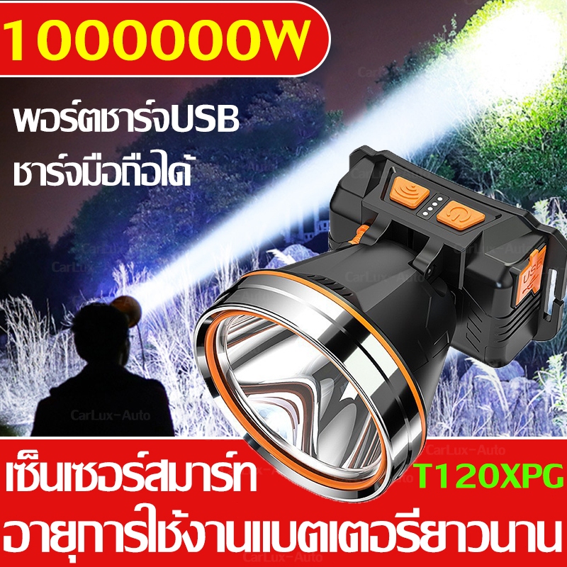 ALDIES ไฟฉายคาดหัว LED แสงจ้าหลายกิโลเมตร ใช้งานต่อเนื่องได้ 12 ชม. ไฟฉายคาดหัวแท้ ไฟคาดหัว ไฟฉายแรงสูง