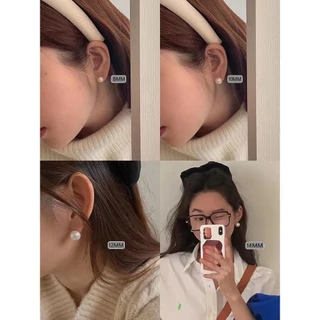 ต่างหูเม็ดกลมมุก/สีเงิน/สีทองมีเจาะและหนีบหลายไซส์มี 4 สีให้เลือกร้านไทยพร้อมส่งทุกแบบค่ะ