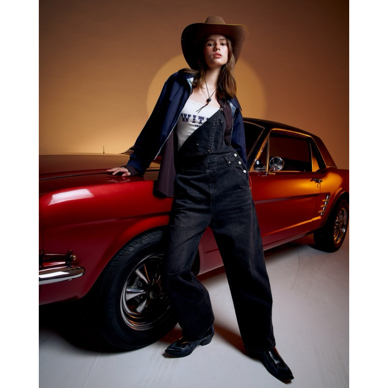 with.it.store - OAW47057 wide leg denim overalls