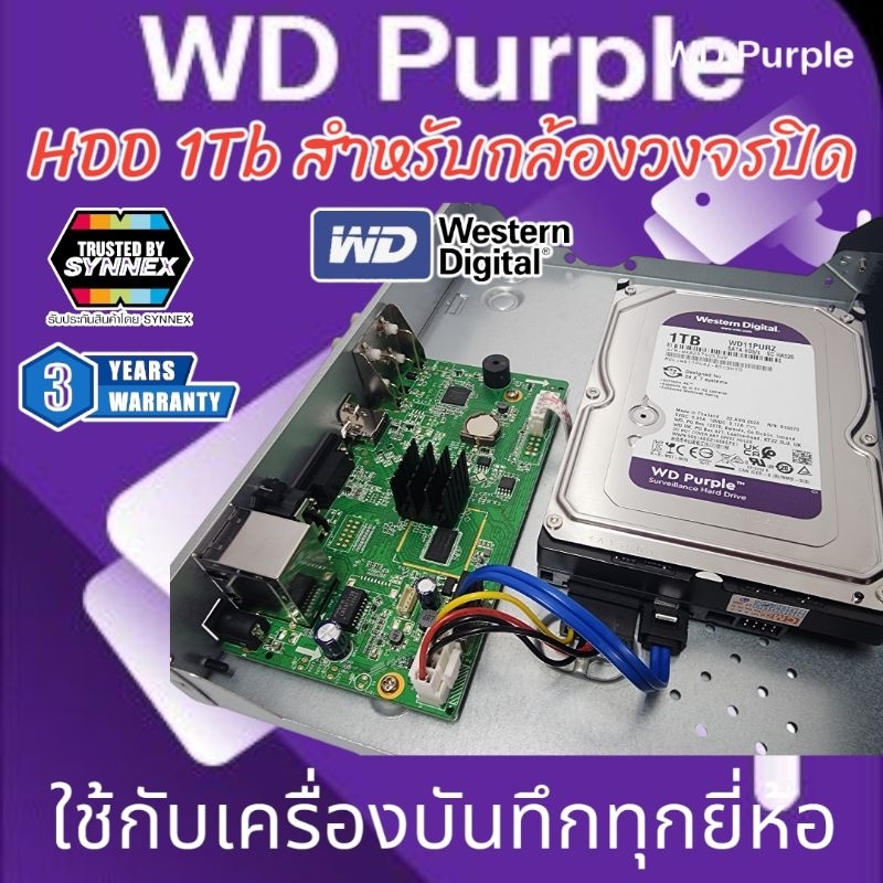 ฮาร์ดดิส1Tb Hdd1tb wdสีม่วง