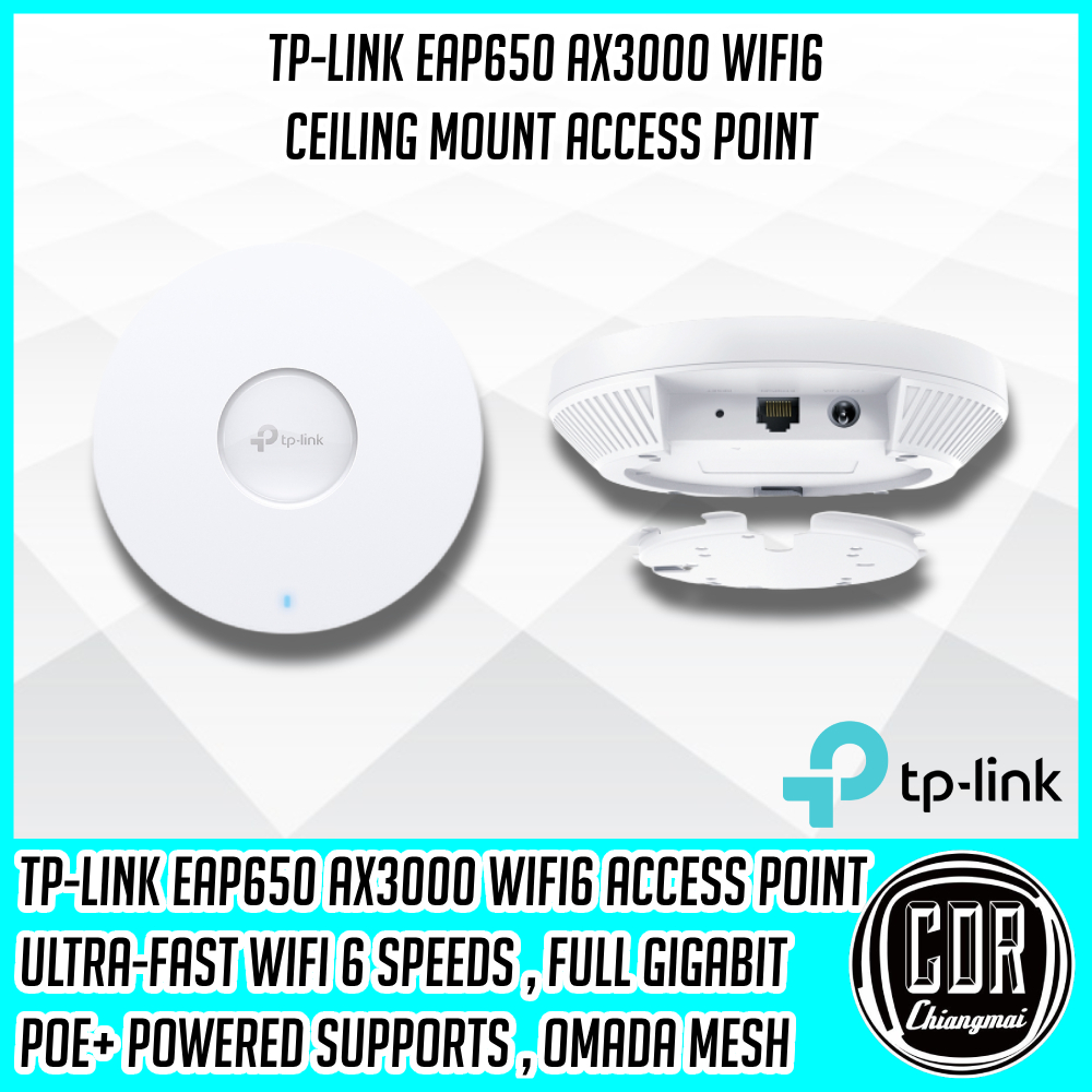 TP-LINK EAP650 AX3000 WIFI 6 Wireless Dual Band Ceiling Mount Access Point (รับประกันสินค้าตลอดอายุก