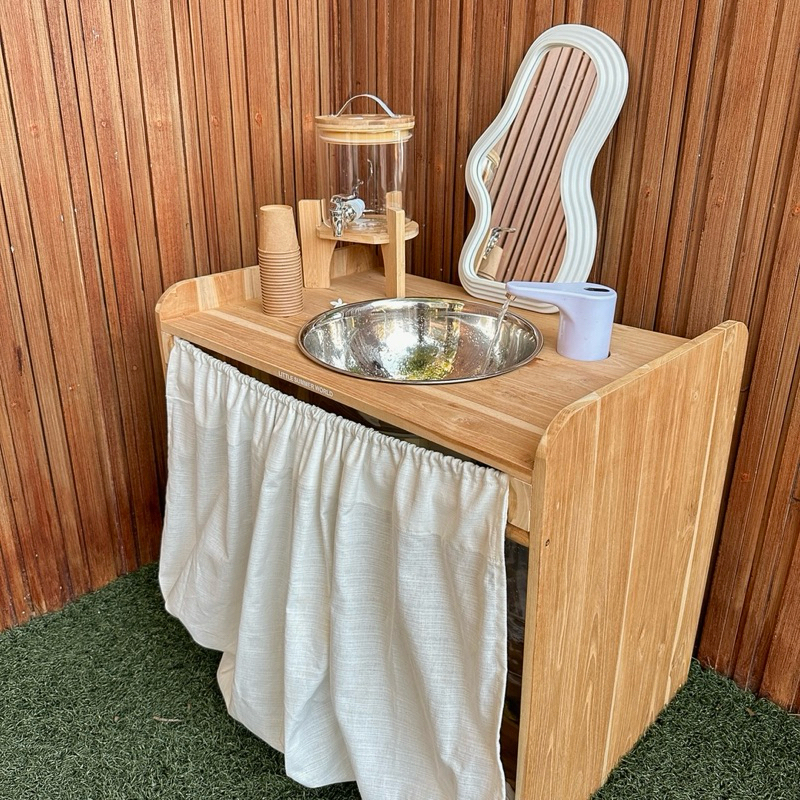 พร้อมส่ง🇹🇭 Montessori Hand Washing Station โต๊ะอ่างล้างมือสำหรับเด็กพร้อมตัวอ่างครบเซ็ท🧽🦠