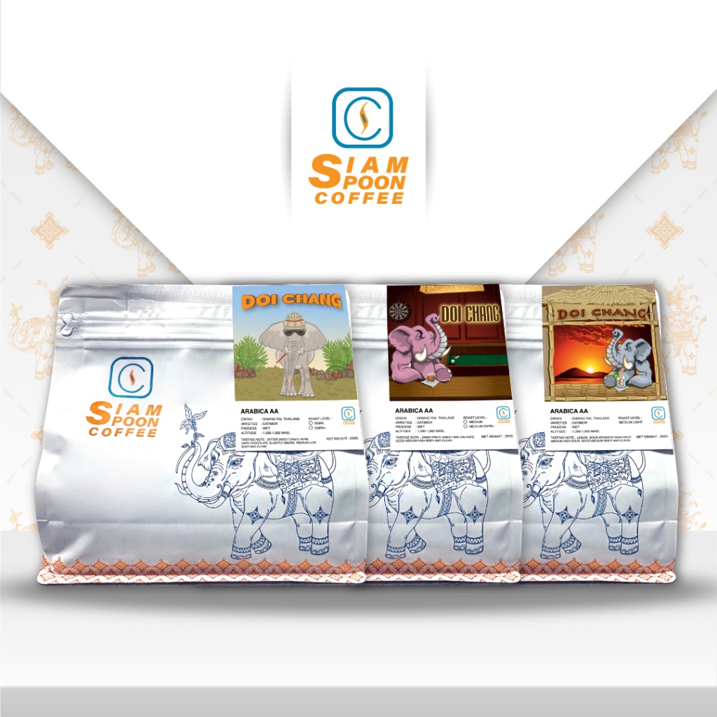 เมล็ดกาแฟดอยช้าง อาราบิก้า 100% ขนาด 250 กรัม (แบบเมล็ด/คั่วบด)