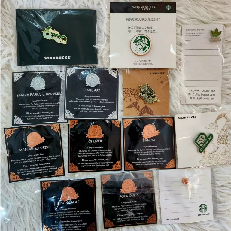 (ส่งฟรีEMS พร้อมส่งในไทย) Starbucks สตาร์บัค พิน บาริต้า (ของแท้)