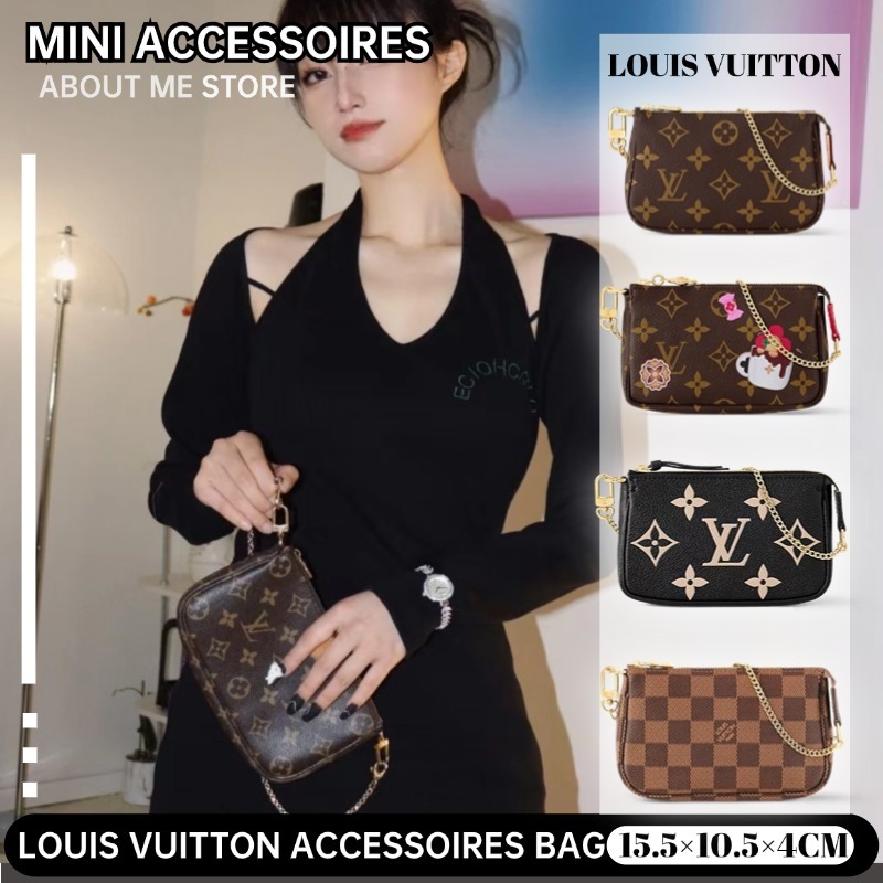 หลุยส์วิตตอง Louis vuitton MINI POCHETTE ACCESSOIRES กระเป๋าใส่เหรียญสุภาพสตรี M58009